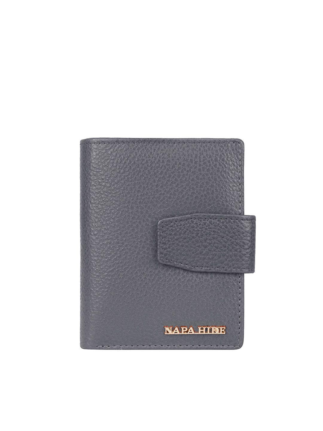 napa hide textured leather two fold wallet