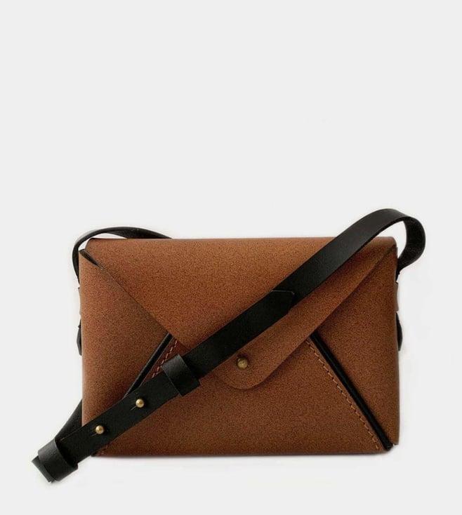 nappa dori tan envelope sling bag