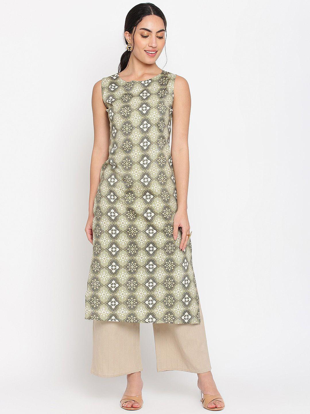 napra ethnic motifs printed cotton kurta