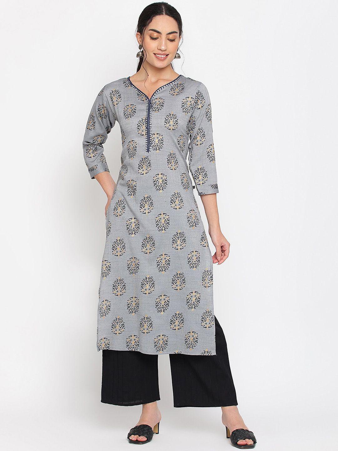 napra floral printed straight kurta