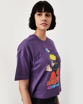 naruto print round-neck t-shirt