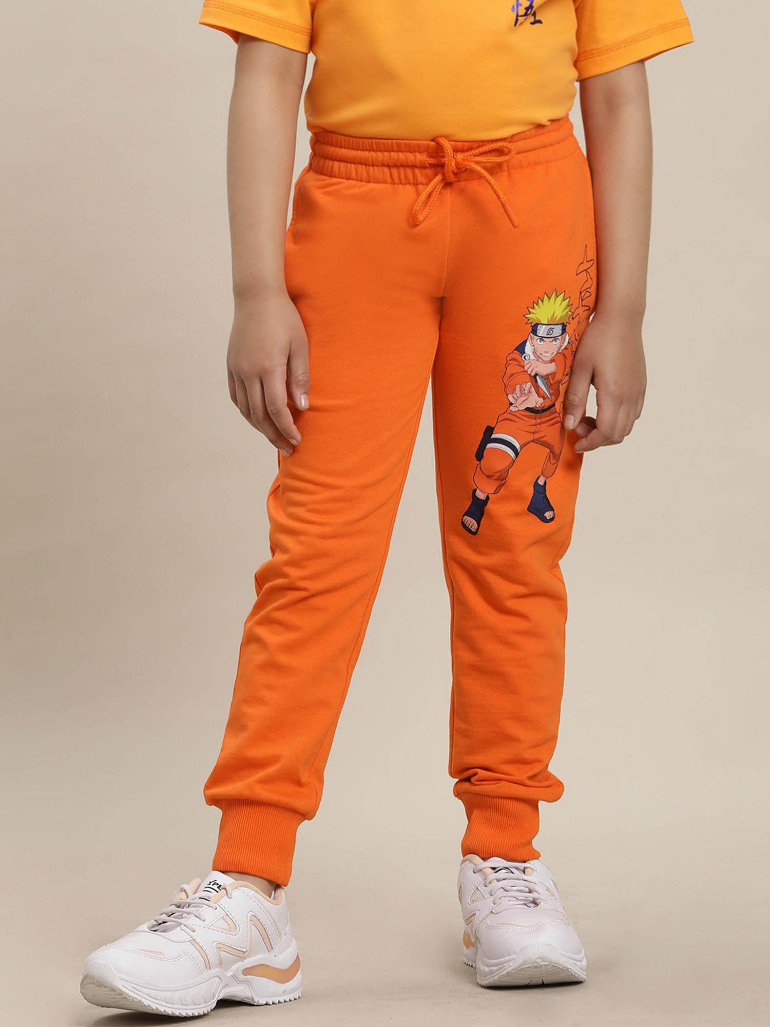 naruto printed regular fit joggers for boys