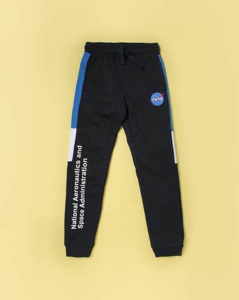 nasa print joggers with contrast side panels