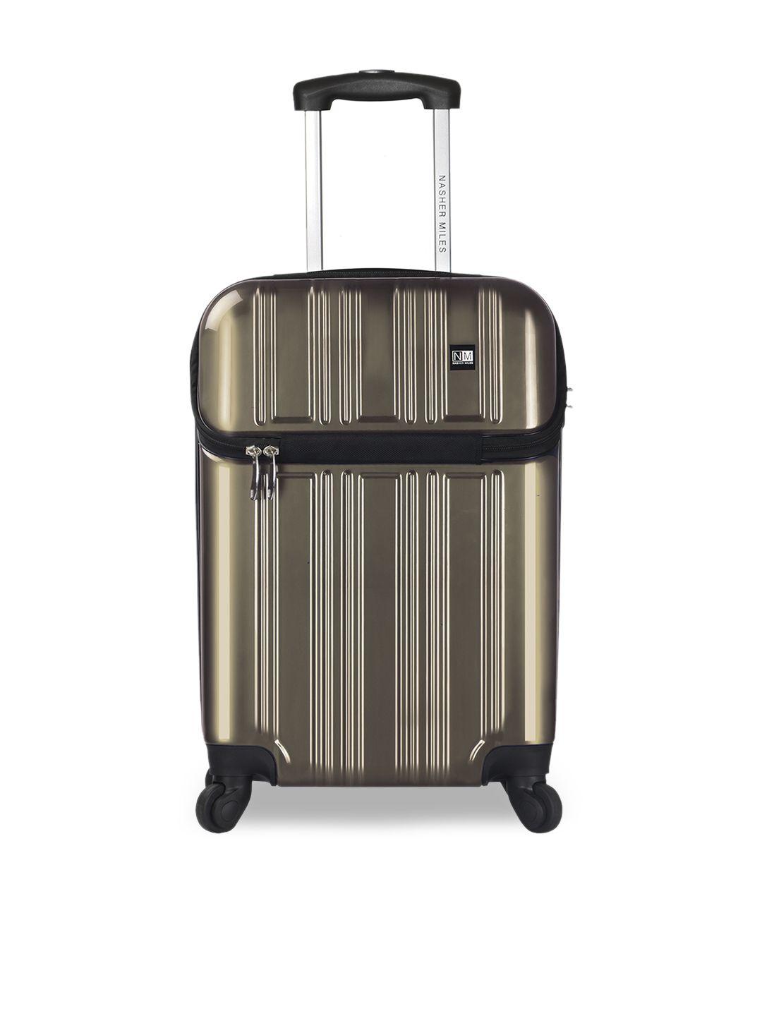 nasher miles bronze-toned cabin trolley bag