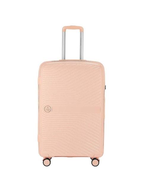 nasher miles bruges hard-sided polypropylene check-in luggage peach 28 inch |75cm trolley bag