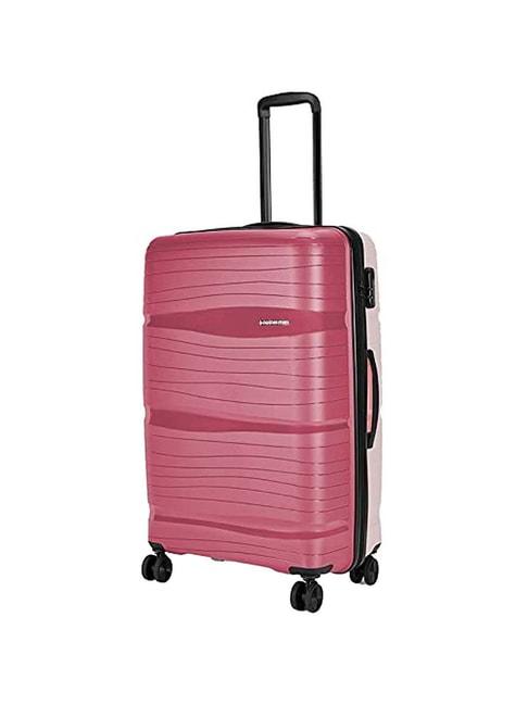 nasher miles nicobar hard-sided polypropylene check-in maroon and brown 28 inch |75cm trolley bag
