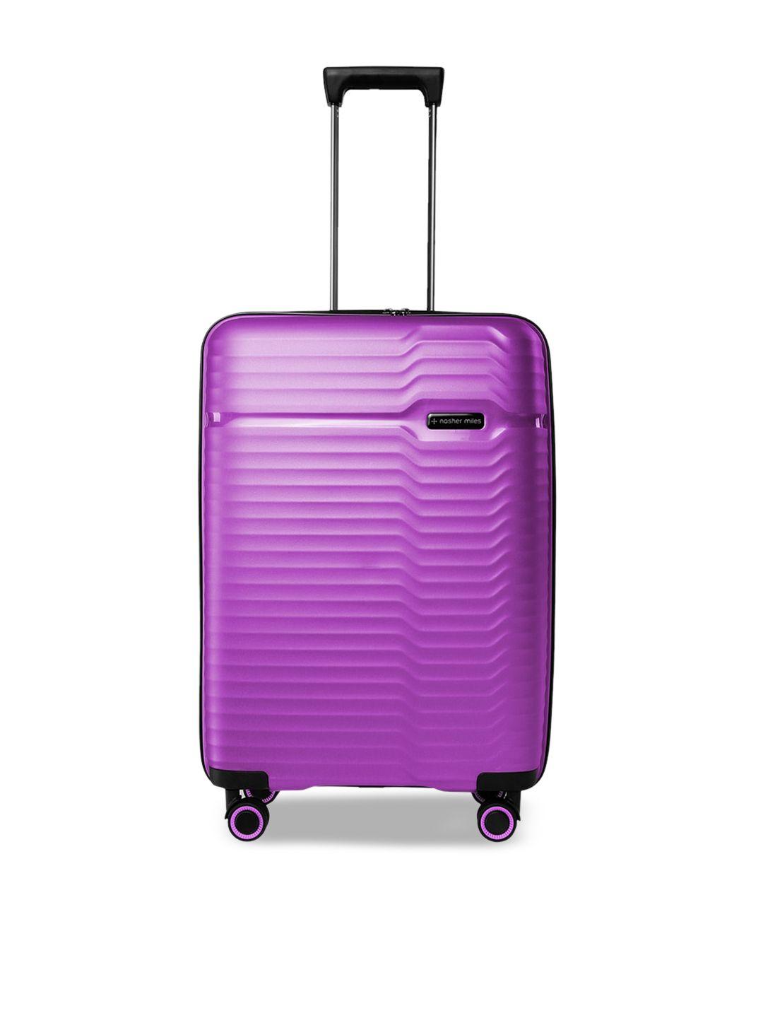 nasher miles purple hard-sided luggage trolley bag