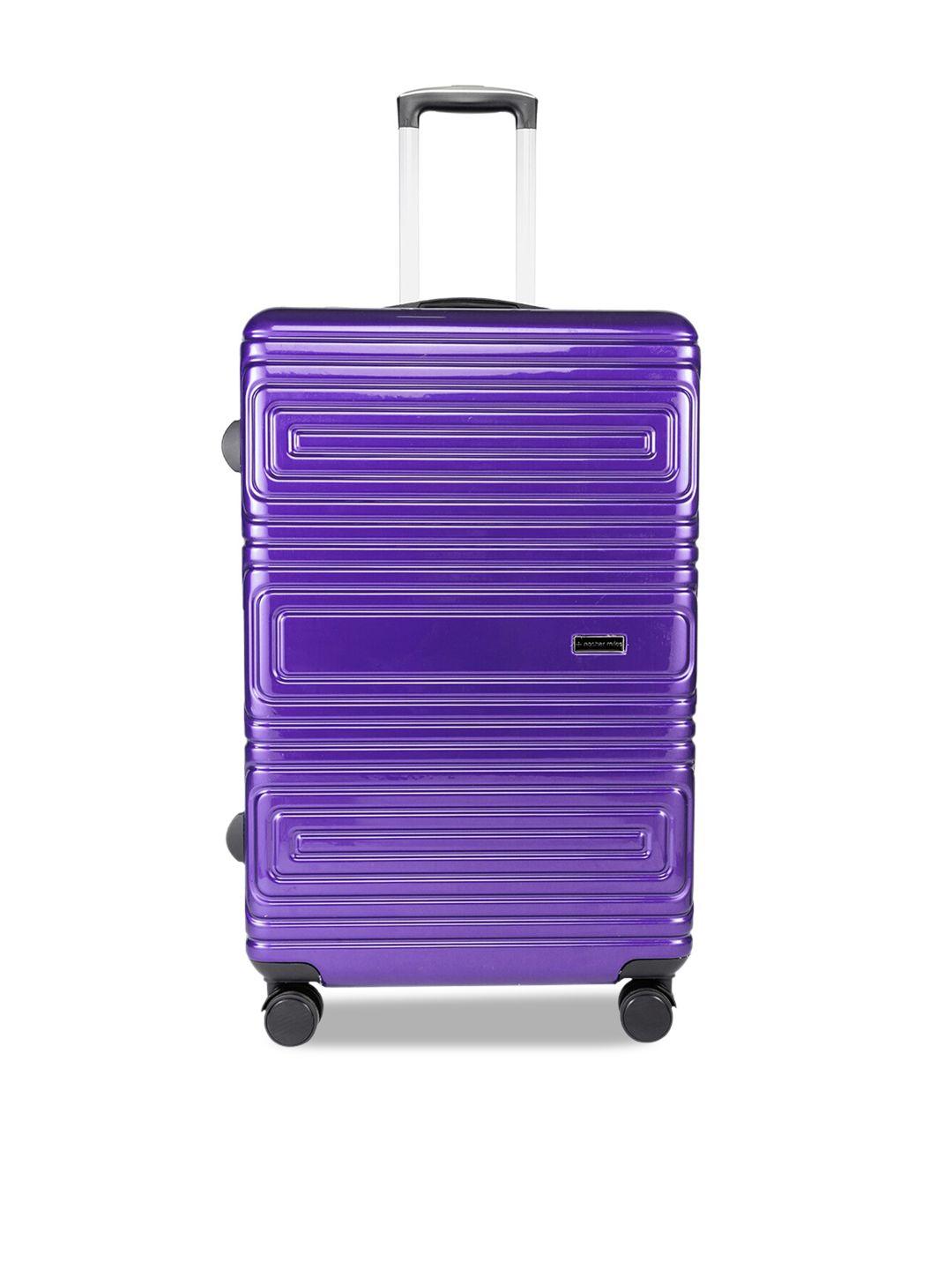 nasher miles purple textured 75cm hardsided trolley bag