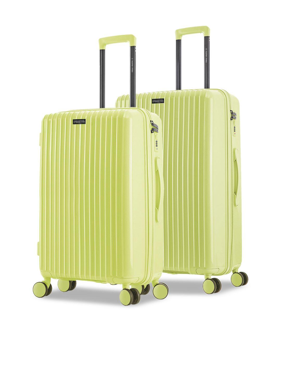 nasher miles set of 2 auroville textured hard-sided trolley bags