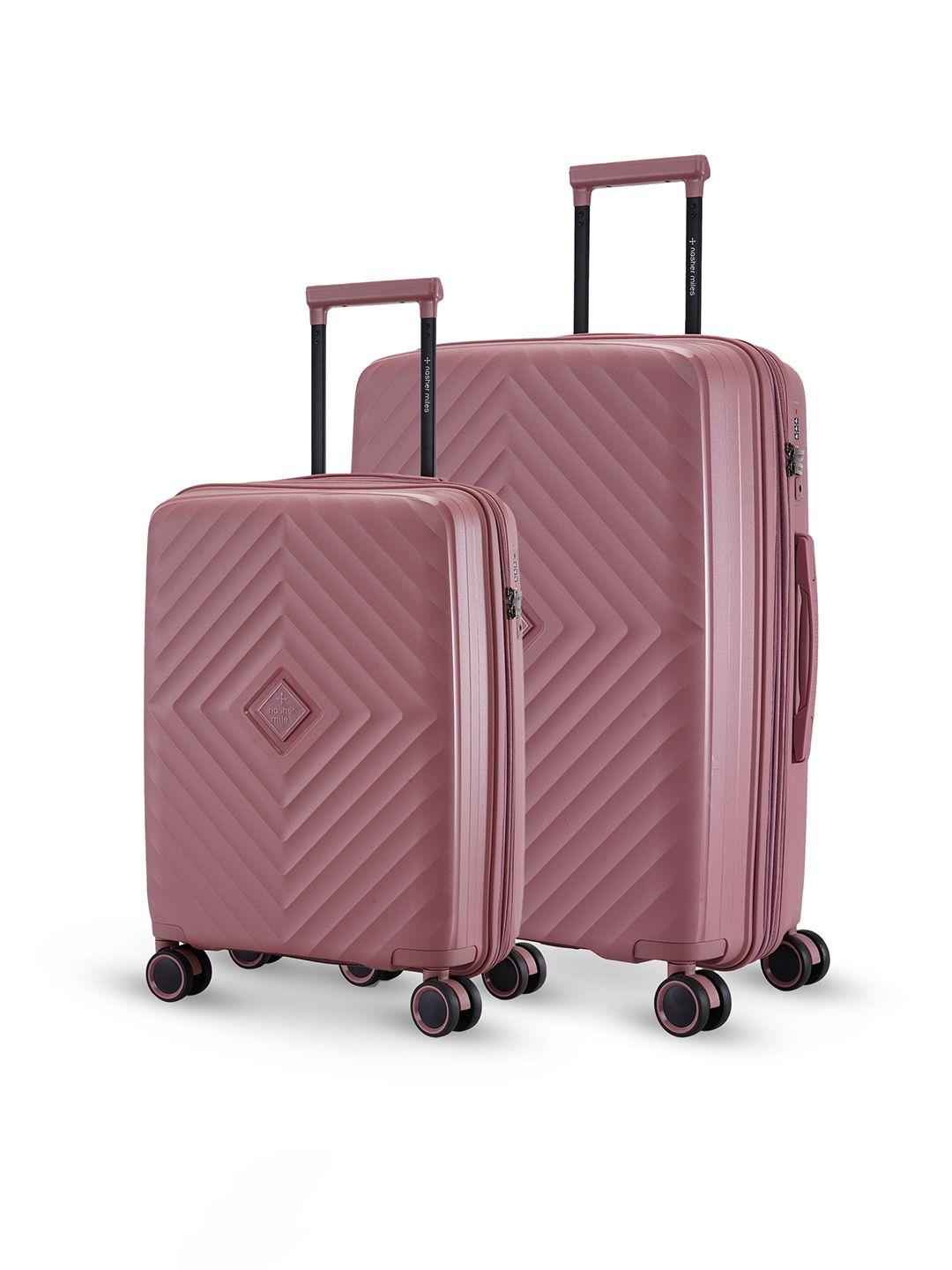 nasher miles set of 2 hard-sided textured trolley suitcases