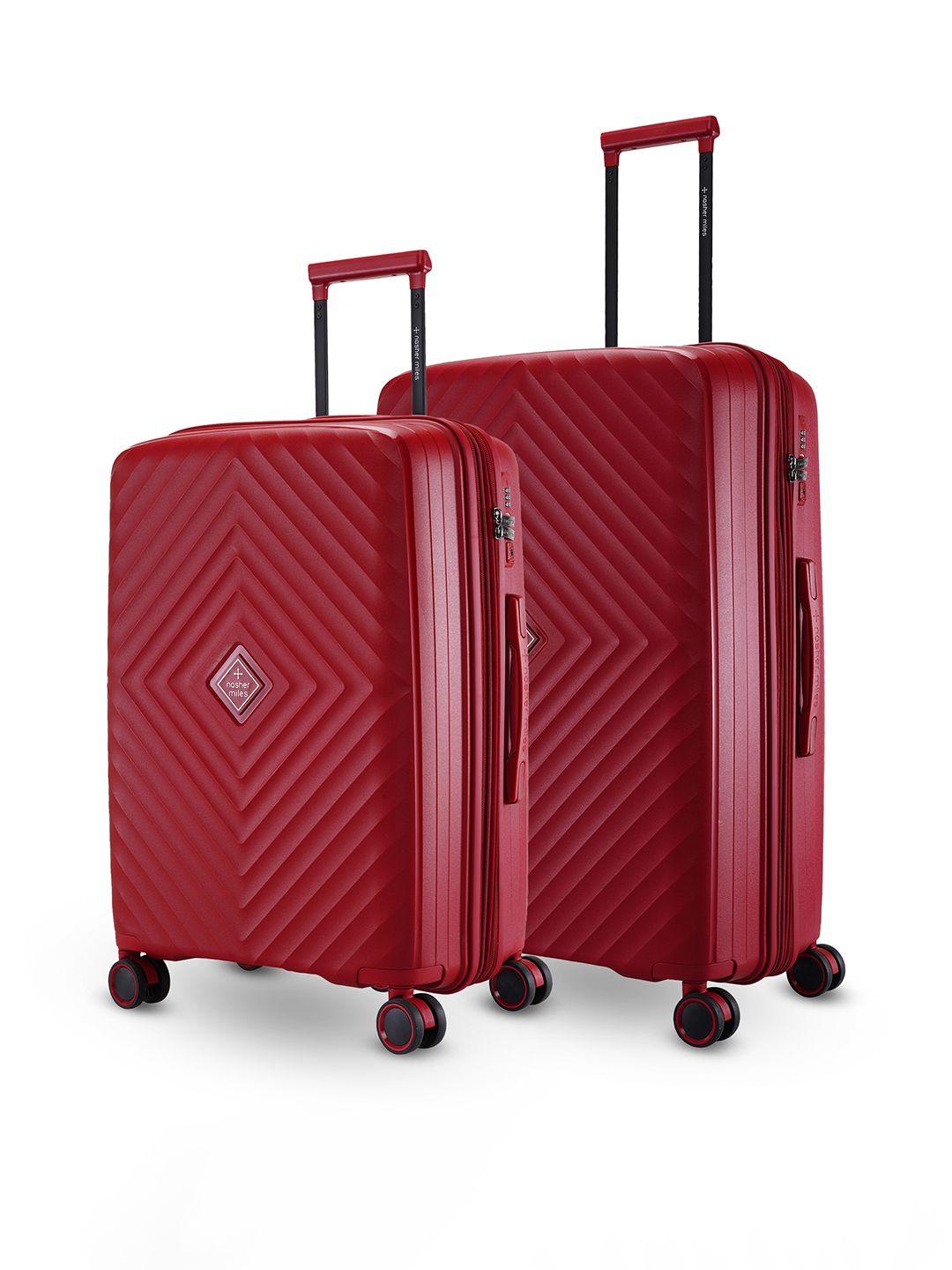 nasher miles set of 2 hard-sided trolley suitcases