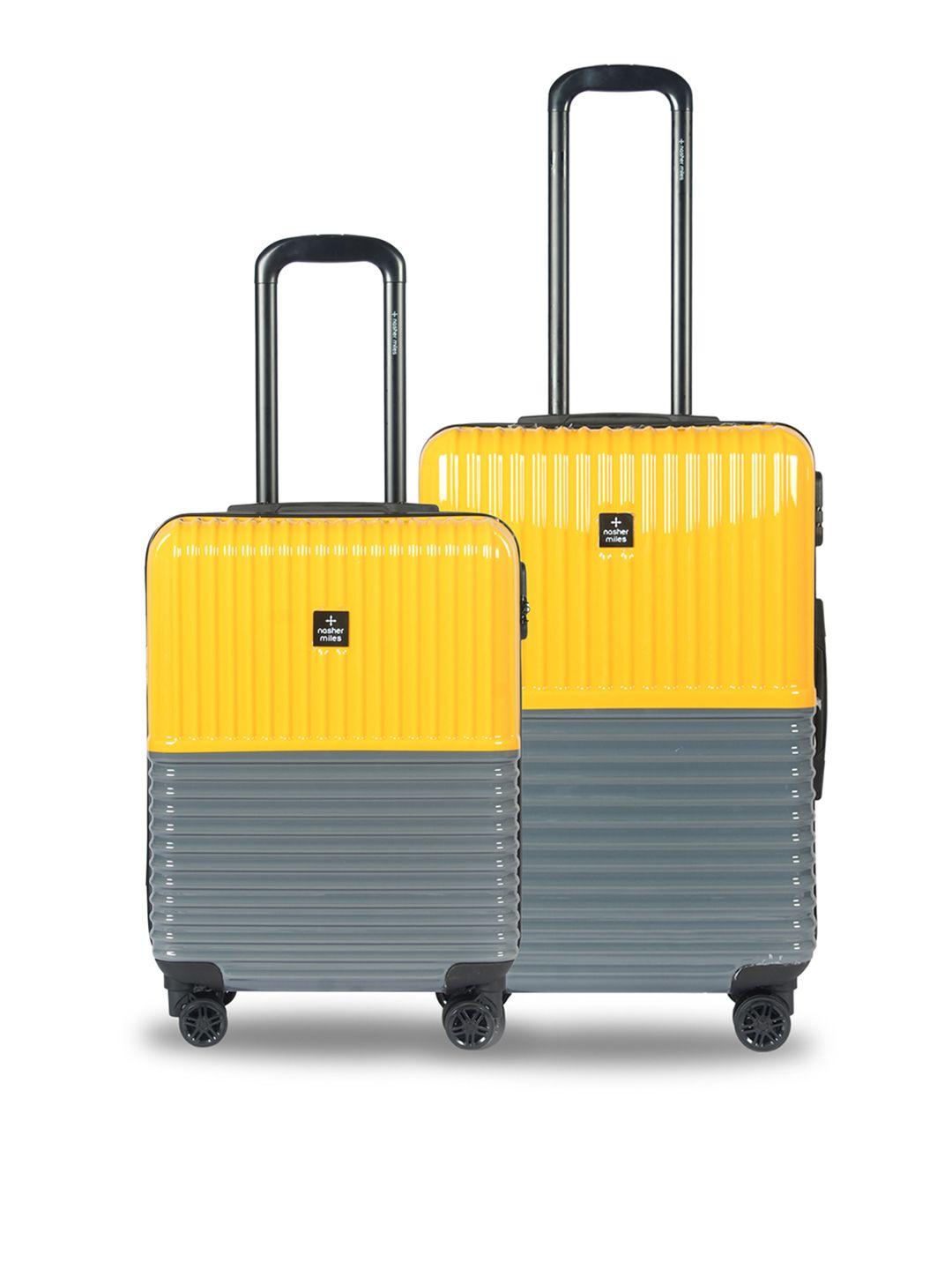 nasher miles set of 2 istanbul textured hard-sided trolley bags- 55 cm & 65 cm