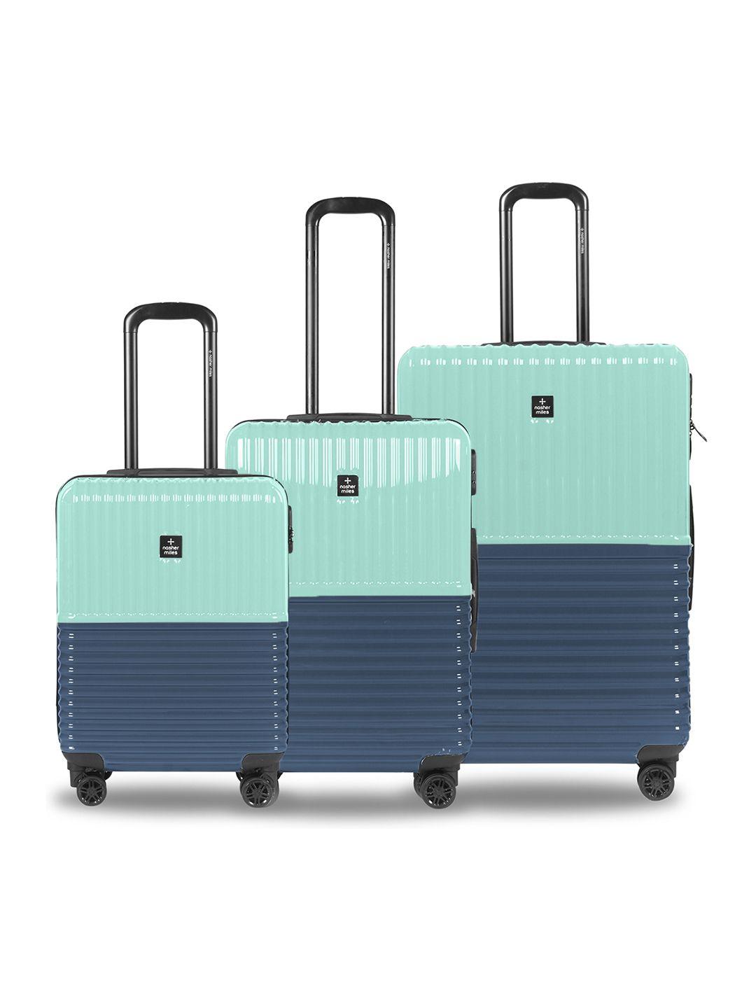 nasher miles set of 2 textured hard-sided trolley suitcase