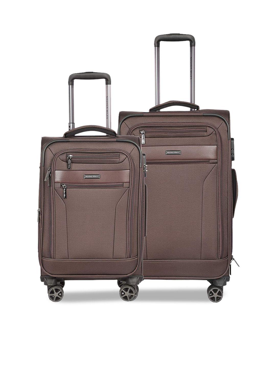 nasher miles set of 2 textured soft-sided trolley suitcase