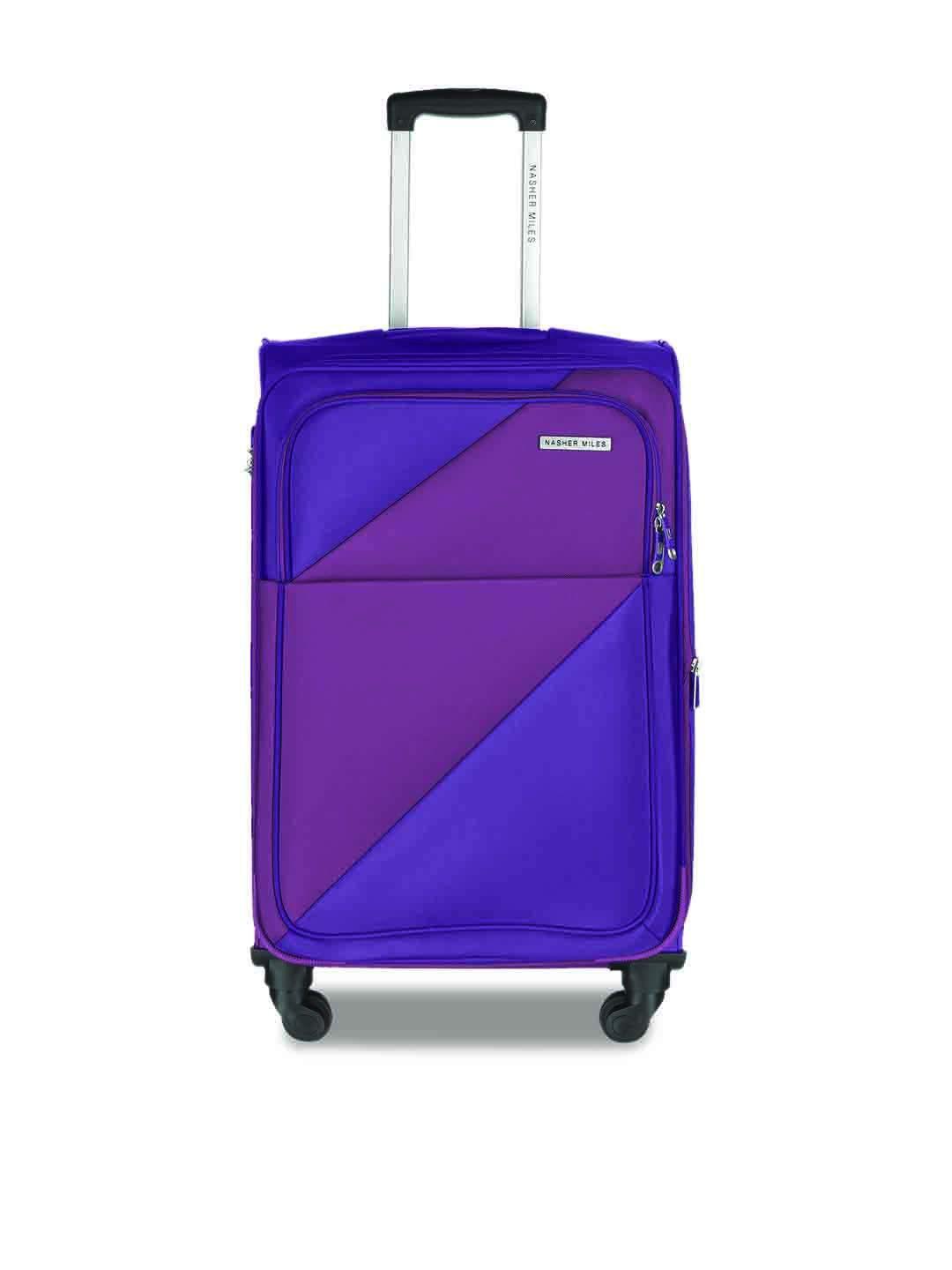 nasher miles unisex purple solid large trolley bag