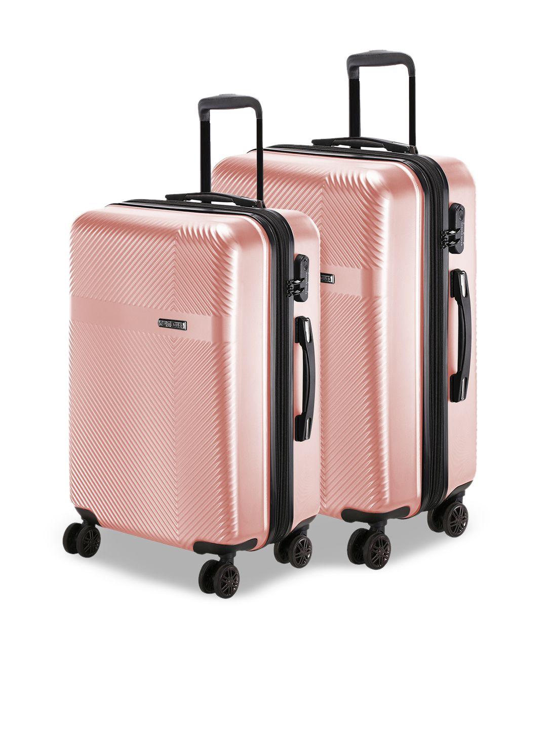 nasher miles unisex set of 2 peach-coloured trolley bags