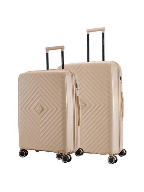 nasher miles antwerp hard-sided polypropylene luggage set of 2 champagne trolley bags (65 & 75 cm)
