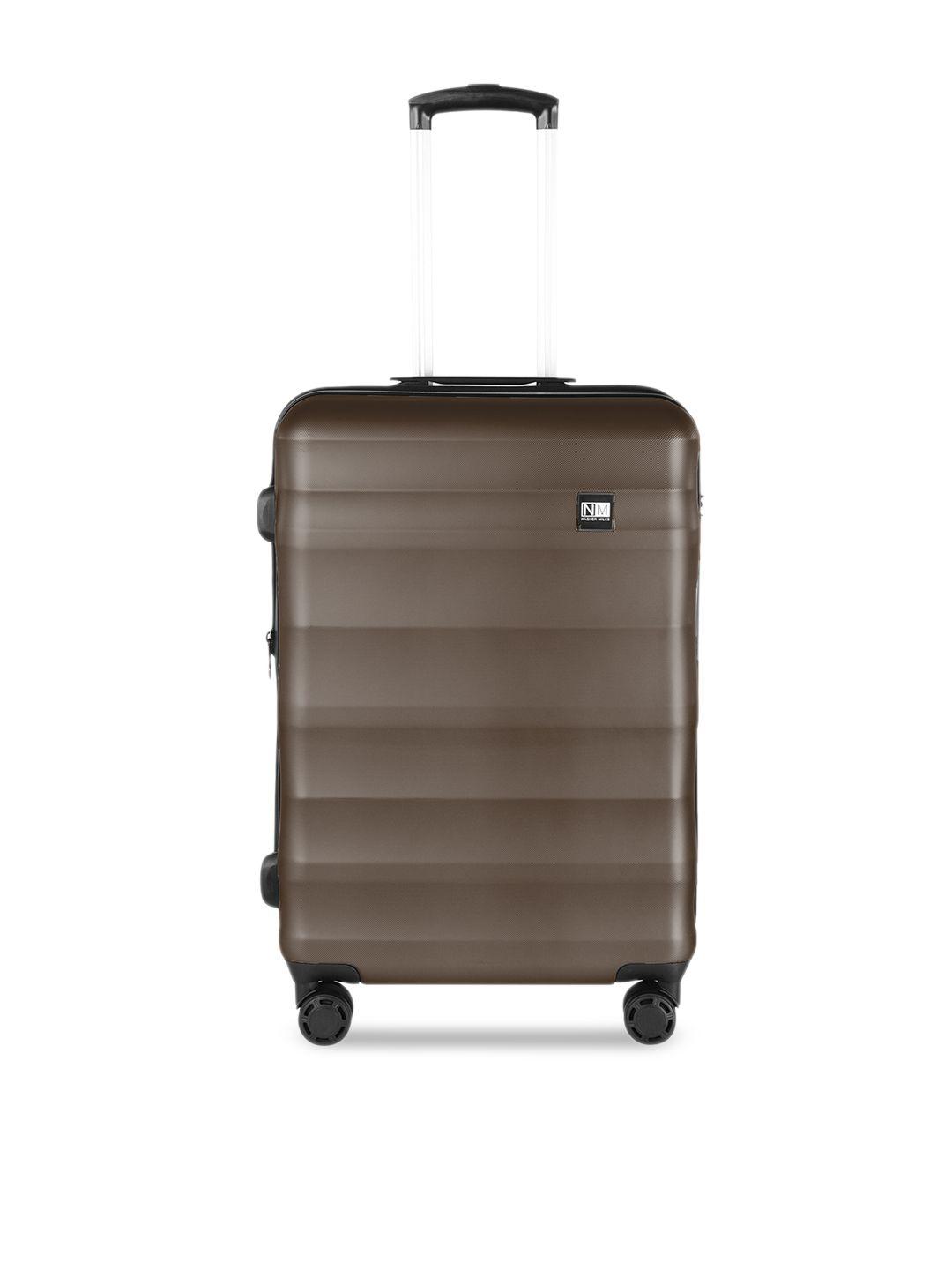 nasher miles bronze-toned textured hard-sided cabin trolley bag