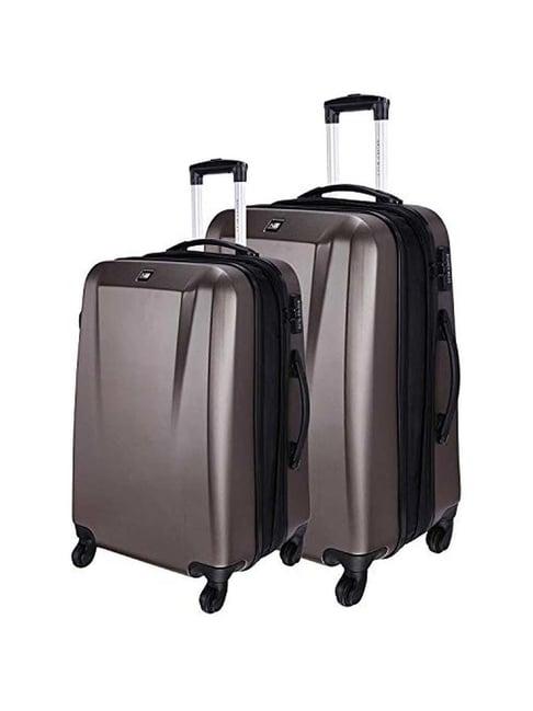 nasher miles canberra hard-sided  set of 2 brown trolley/travel/tourist bags (65 & 75 cm)