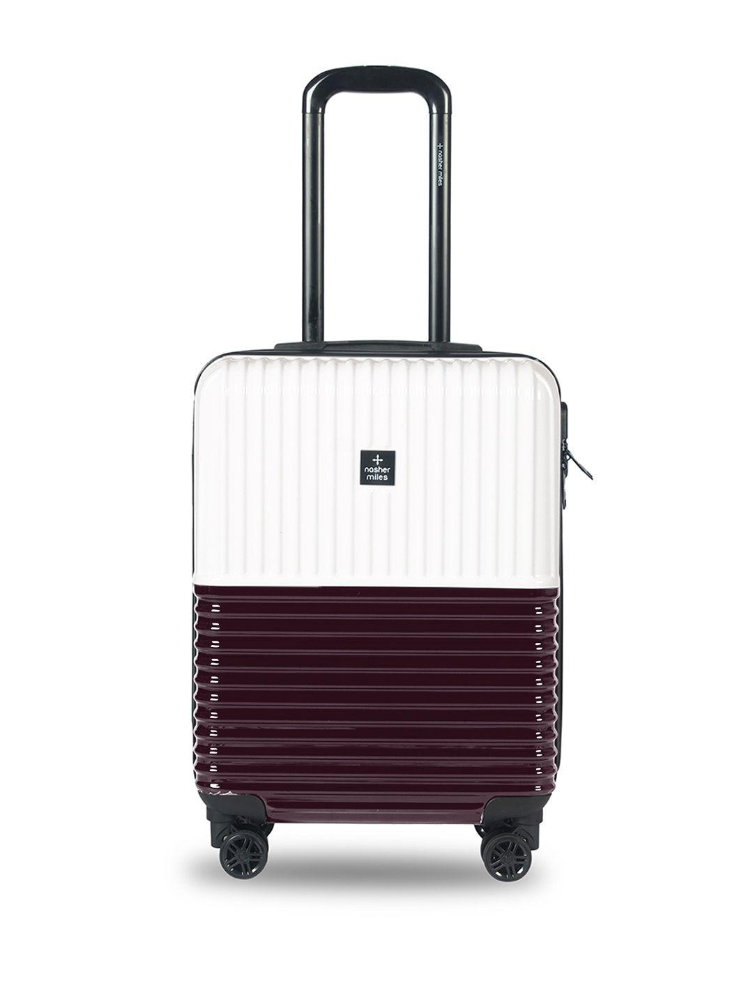 nasher miles colourblocked hard-sided cabin trolley suitcase 47 l