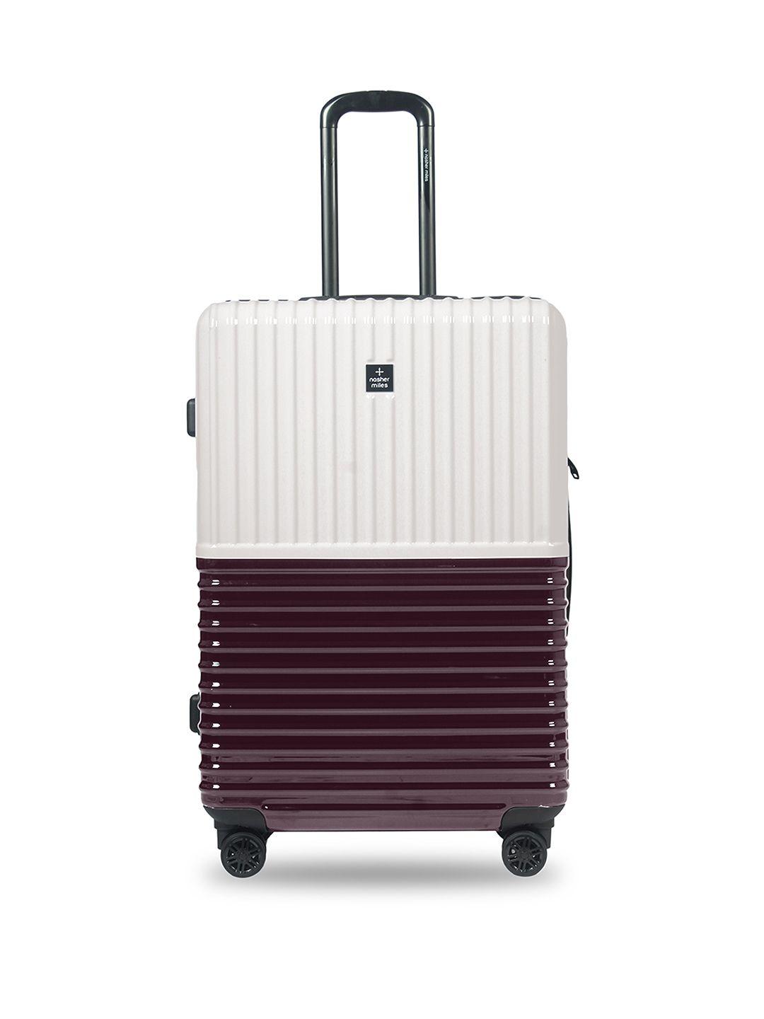 nasher miles colourblocked hard-sided large trolley suitcase 105 l