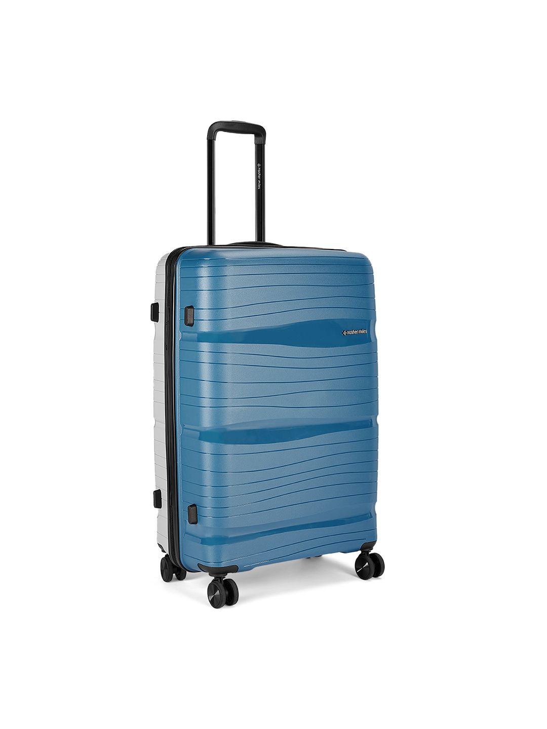 nasher miles colourblocked hard-sided trolley suitcase