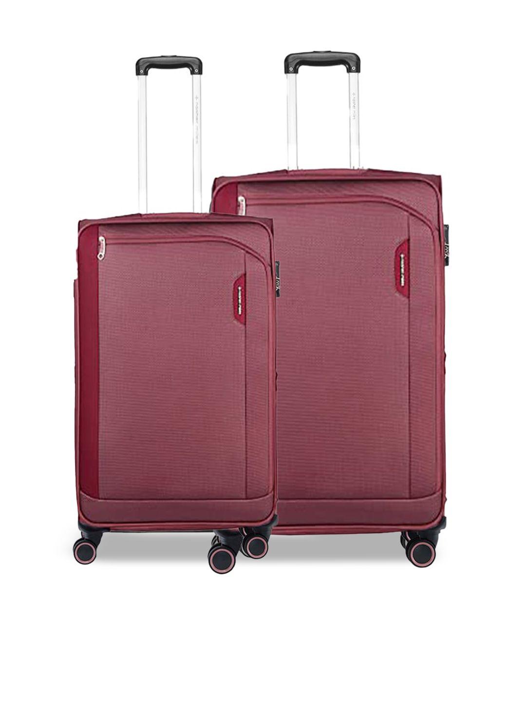 nasher miles dallas expander  set of 2 maroon  soft-sided trolley bag