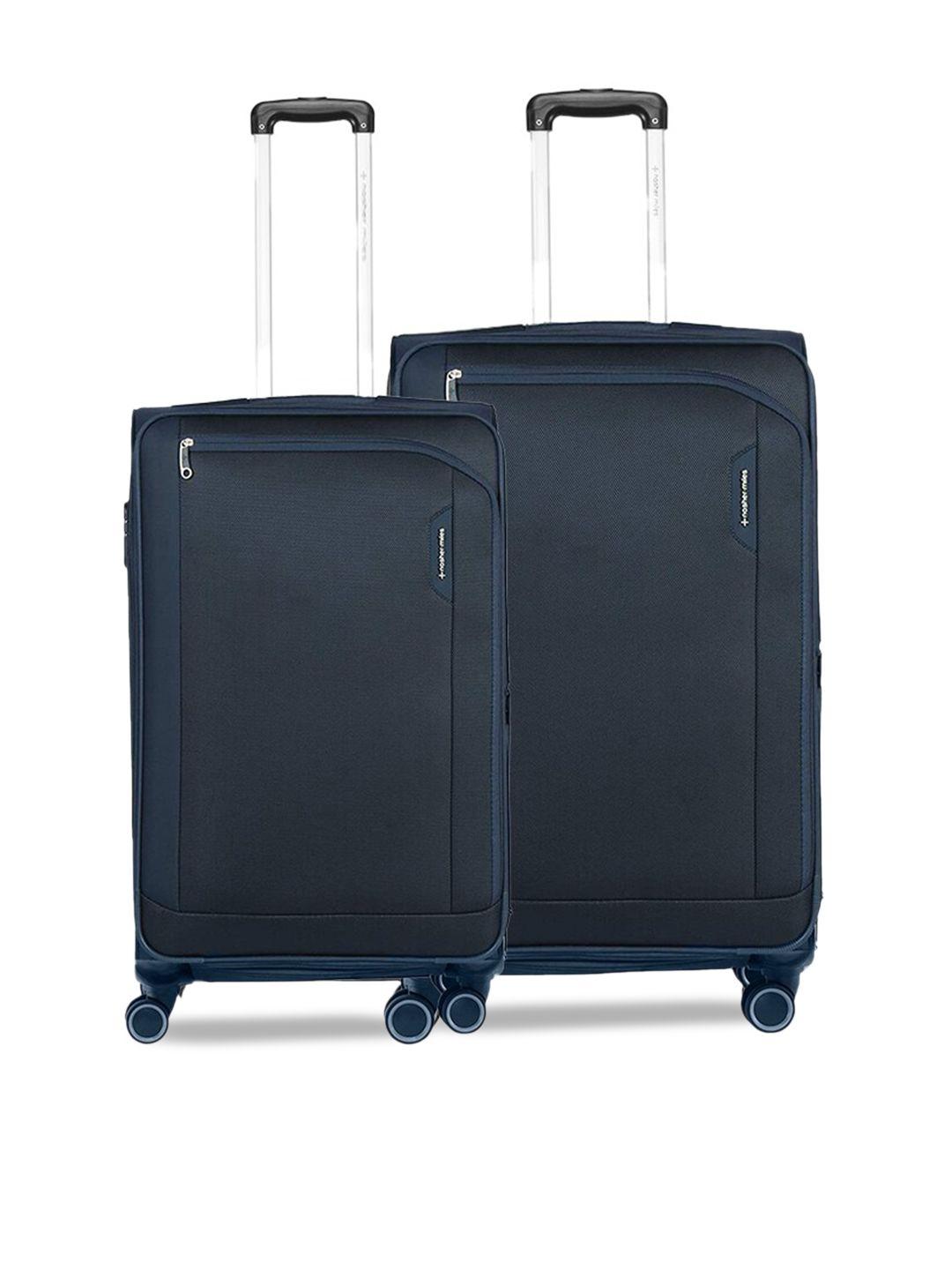 nasher miles dallas expander set of 2 soft-sided travel trolley suitcase