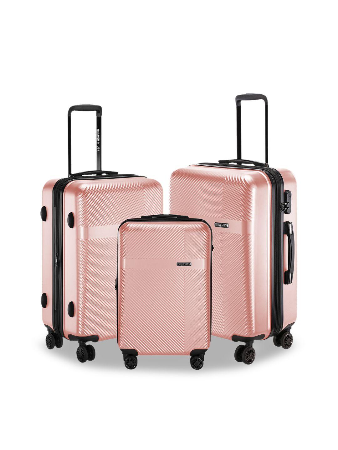 nasher miles fifth avenue rose gold-toned   set of 3 trolley bags