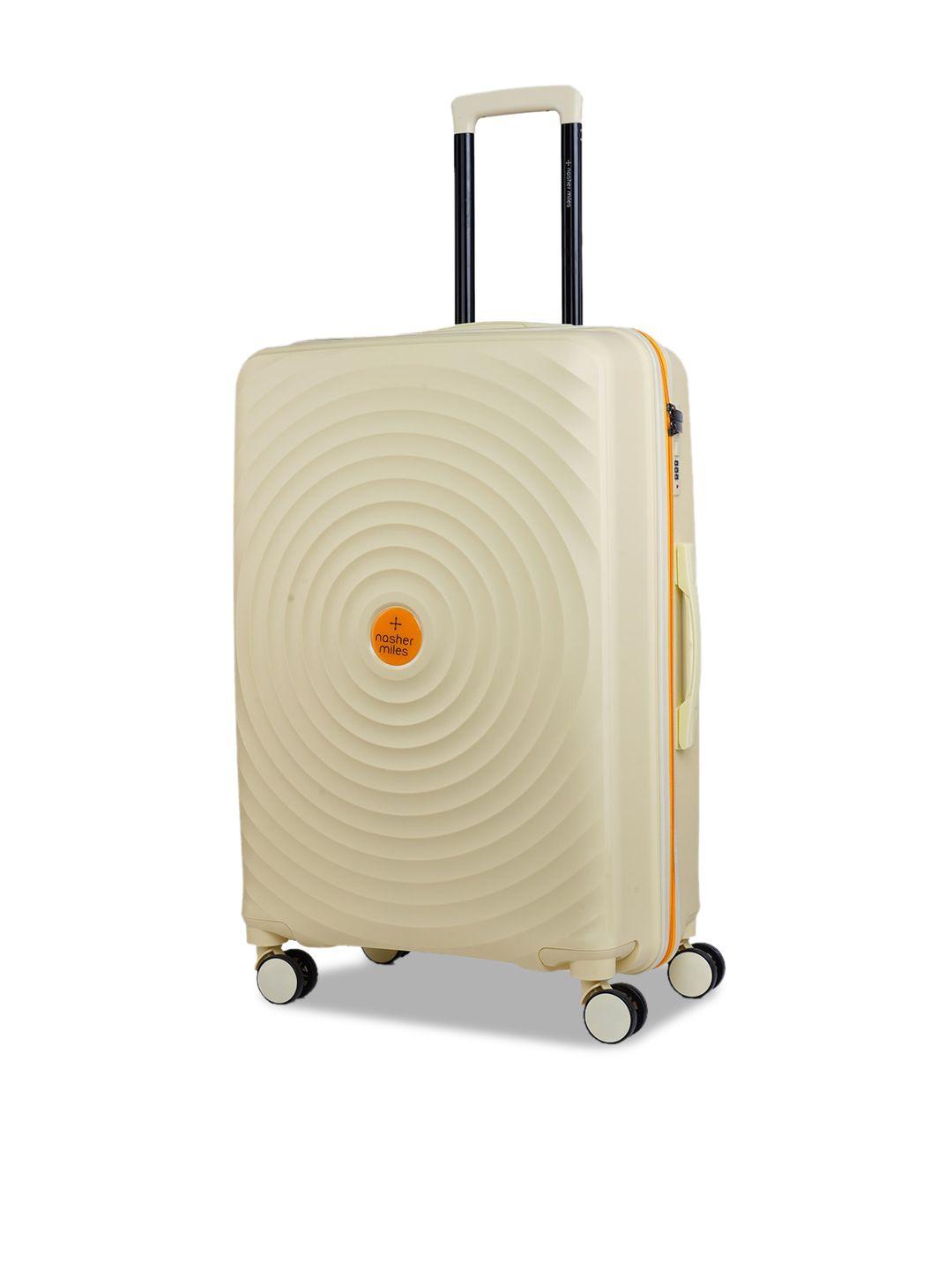 nasher miles goa textured hard-sided luggage trolley bag- 75 cm