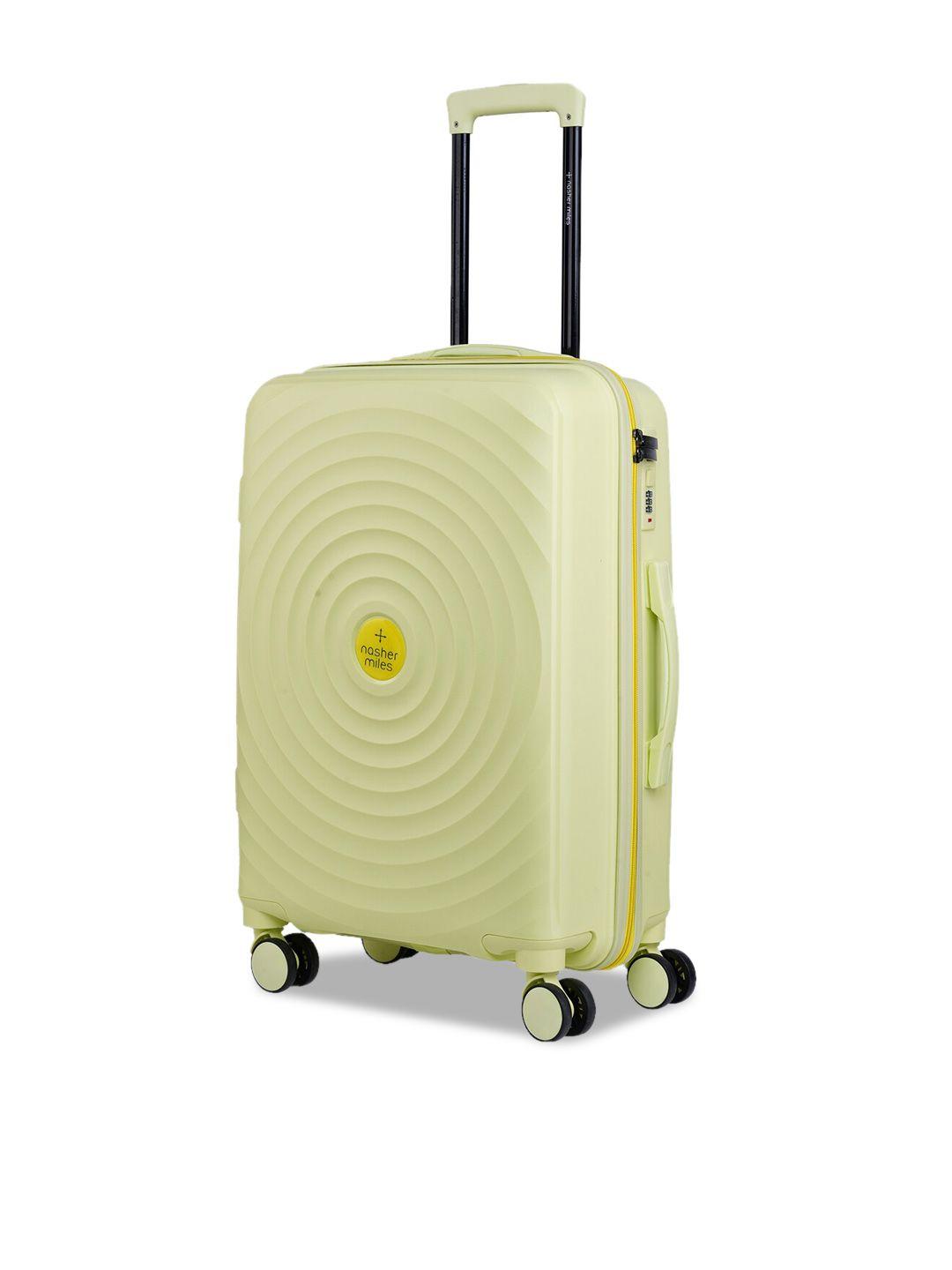nasher miles goa textured hard-sided medium trolley suitcase