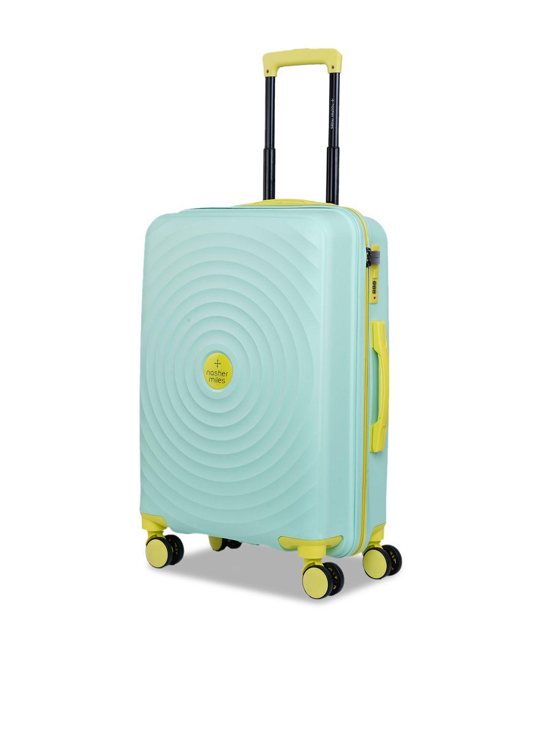 nasher miles green & lime green solid hard-sided mediumtrolley suitcase