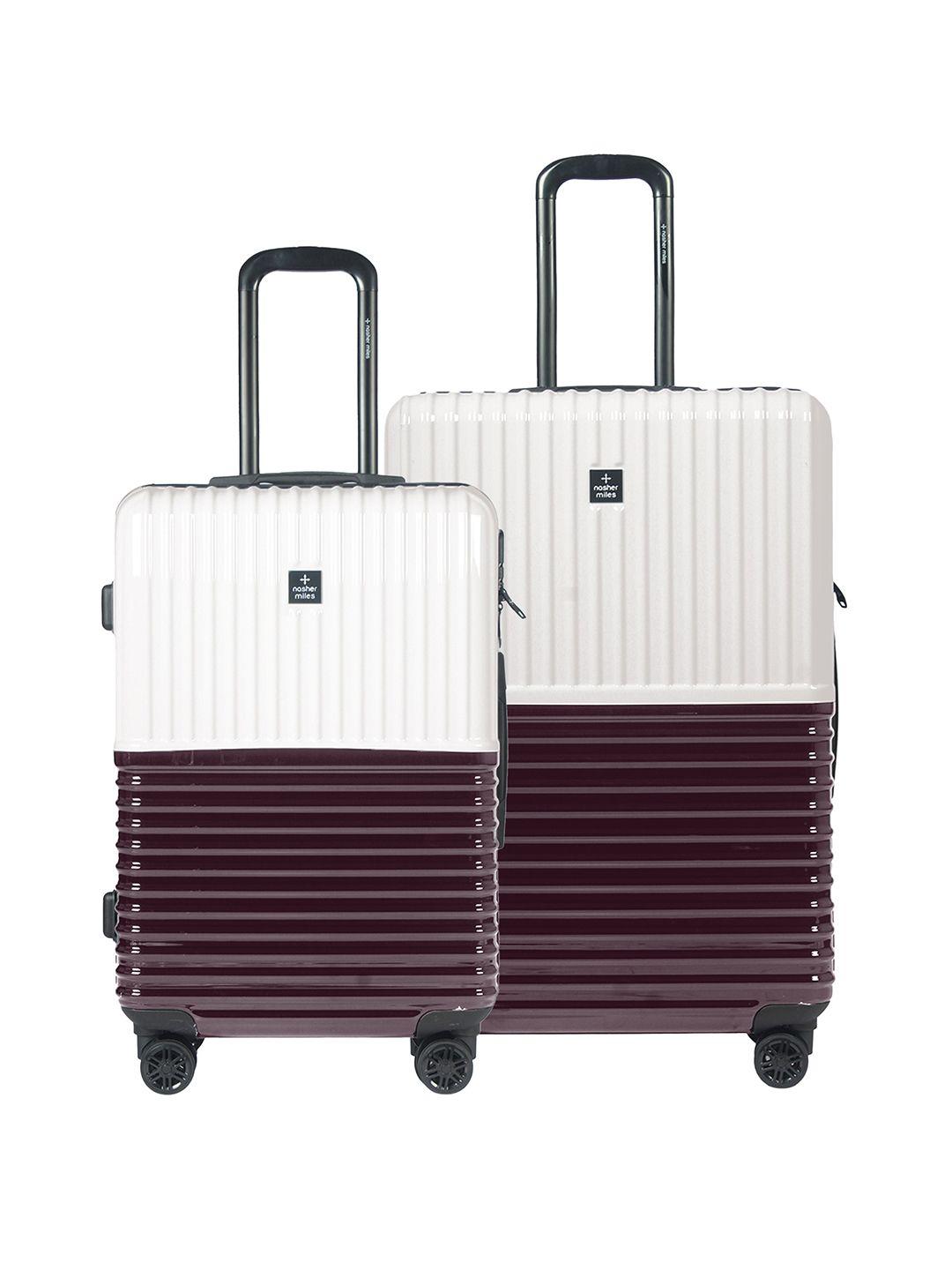 nasher miles istanbul set of 2 colourblocked hard-sided trolley suitcase