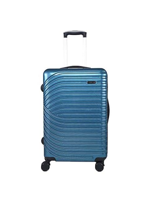 nasher miles jaisalmer hard-sided polycarbonate check-in titanium blue 24 inch |65cm trolley bag