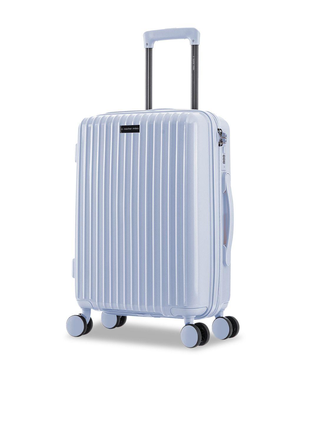 nasher miles lavender-colored textured hard-sided trolley suitcases