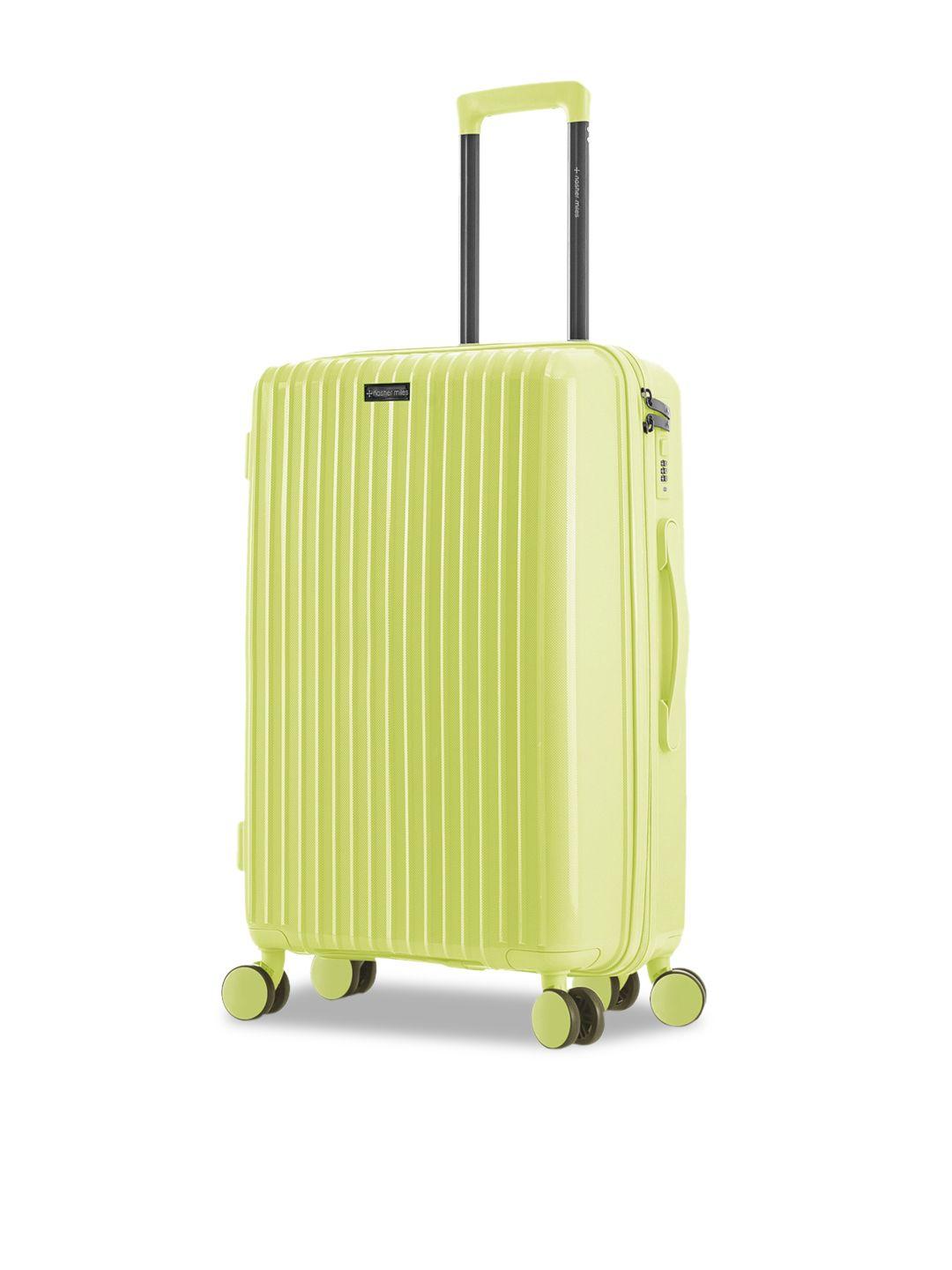 nasher miles lime yellow textured hard sided medium trolley bag