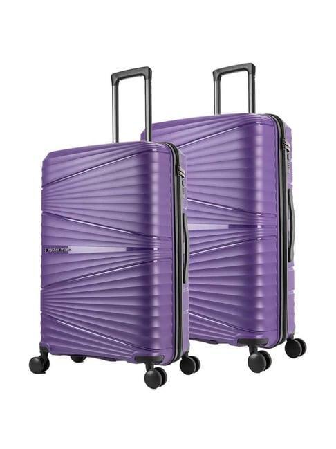 nasher miles mumbai hard-sided polypropylene luggage set of 2 purple trolley bags (65 & 75 cm)