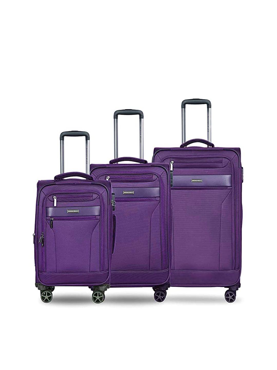 nasher miles nasher miles set of 3 soft sided trolley suitcase