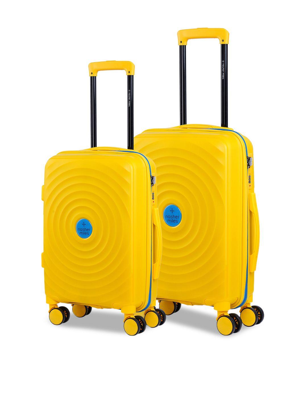 nasher miles pack of 2 yellow textured trolley bag