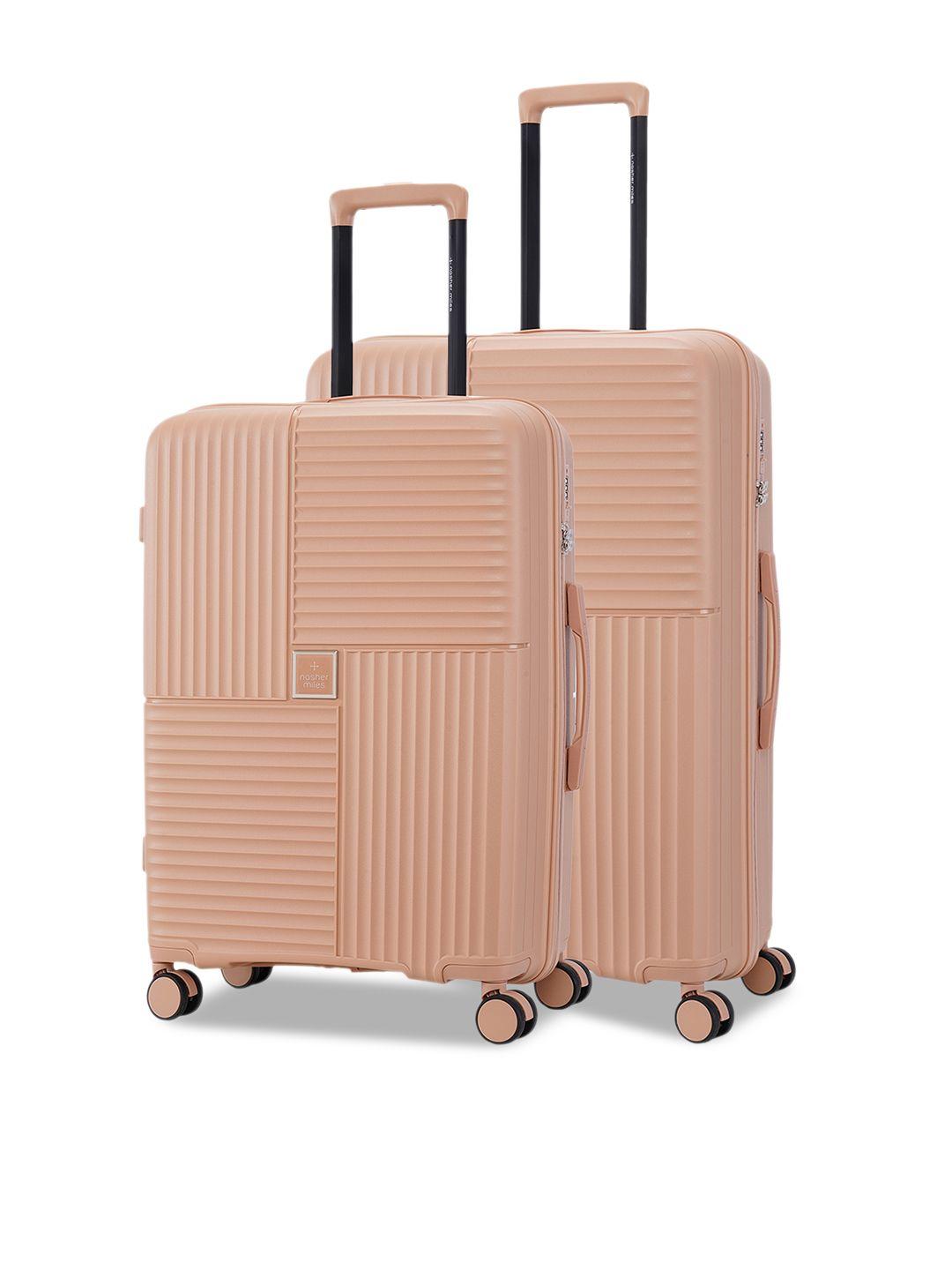 nasher miles polo class set of 2 textured hard-sided water resistance trolley suitcases