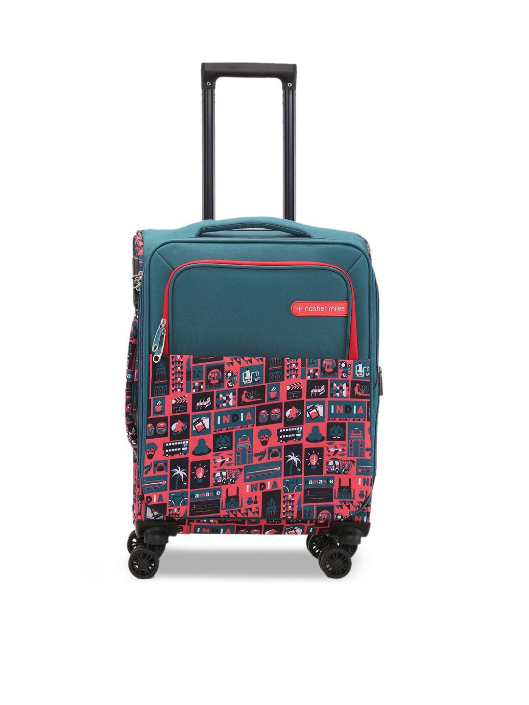 nasher miles printed soft-sided trolley bag