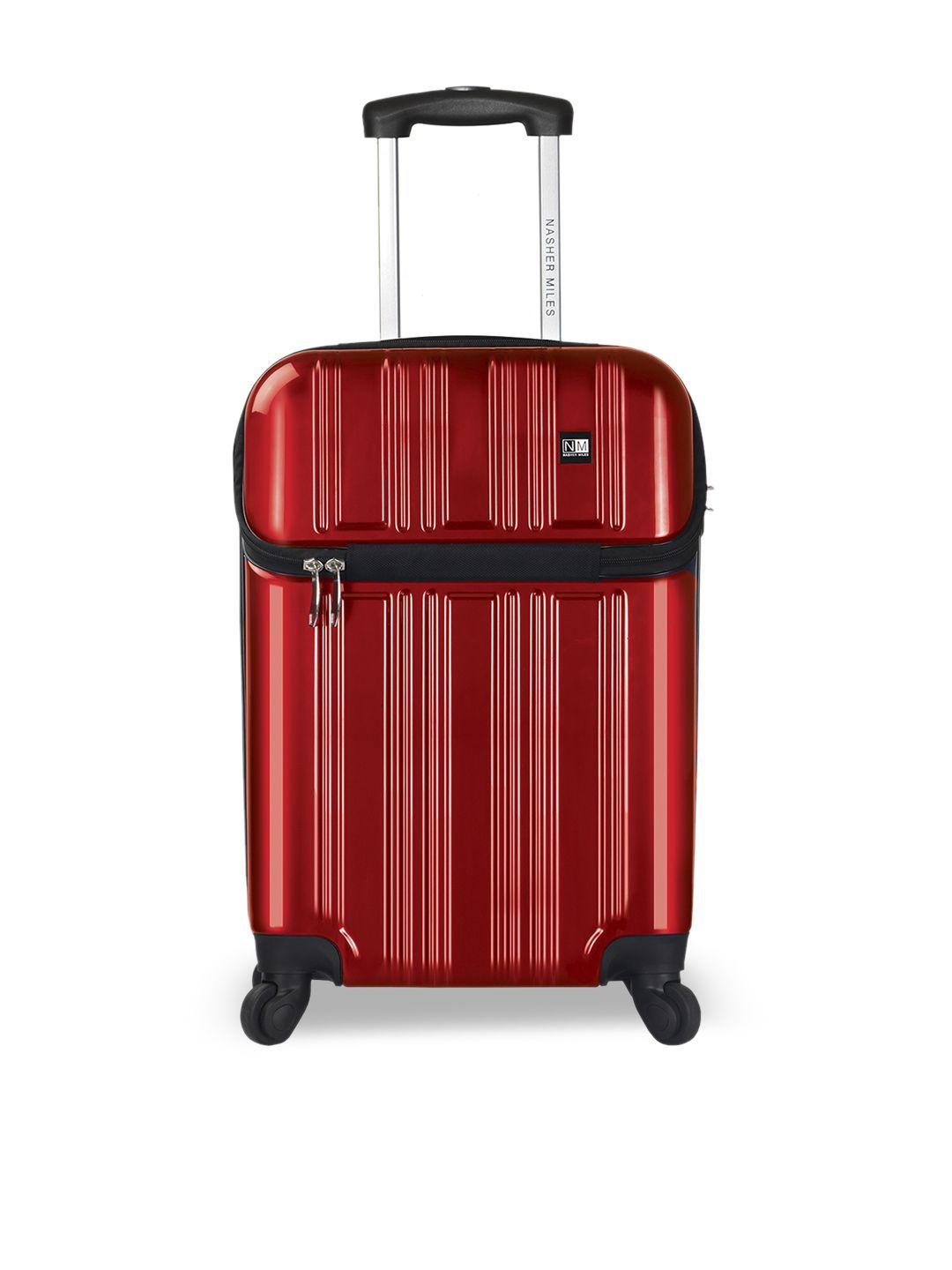 nasher miles red cabin trolley bag