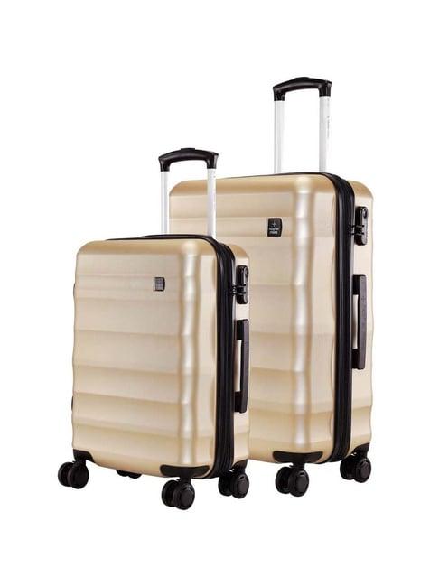 nasher miles rome hard-sided polycarbonate  set of 2  bronze trolley bags (65 & 75 cm)