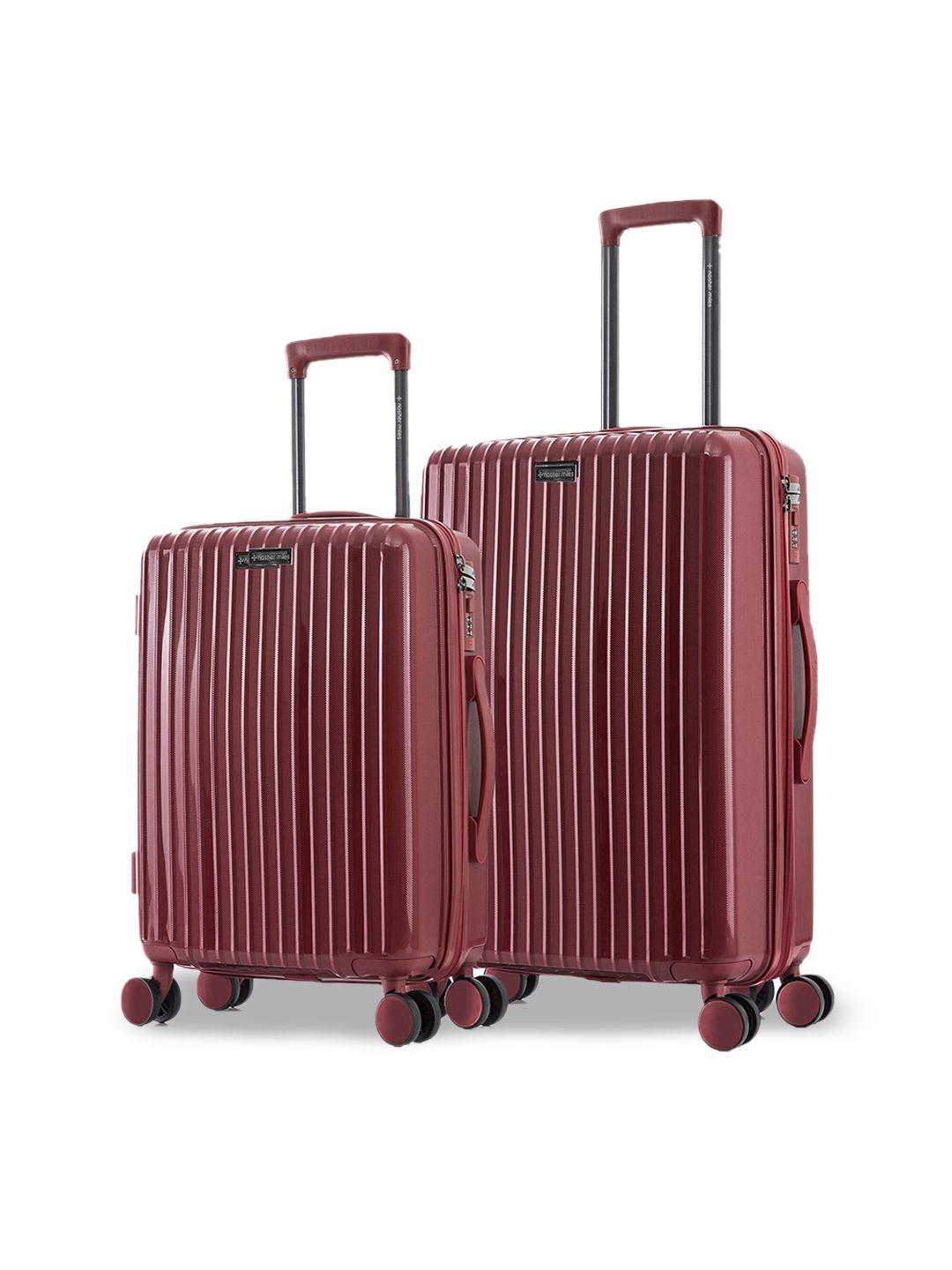 nasher miles set of 2  maroon solid trolley bag