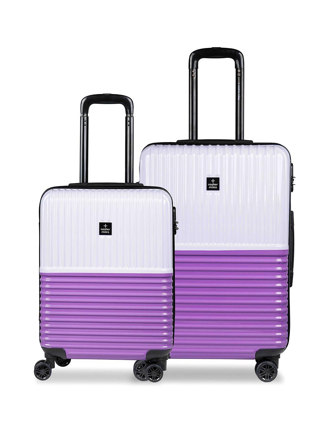 nasher miles set of 2 cabin trolley suitcases