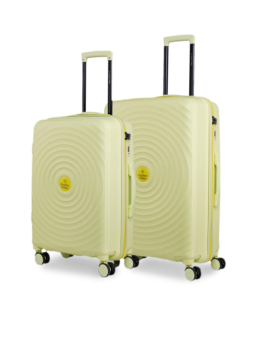 nasher miles set of 2 goa textured hard-sided trolley bags