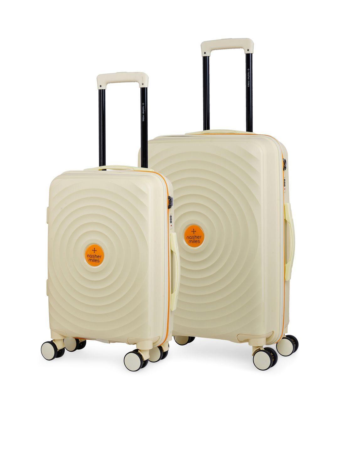 nasher miles set of 2 goa textured trolley bag- 55 cm & 65 cm