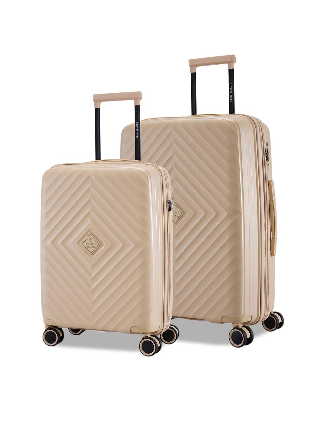 nasher miles set of 2 hard-sided textured trolley suitcases