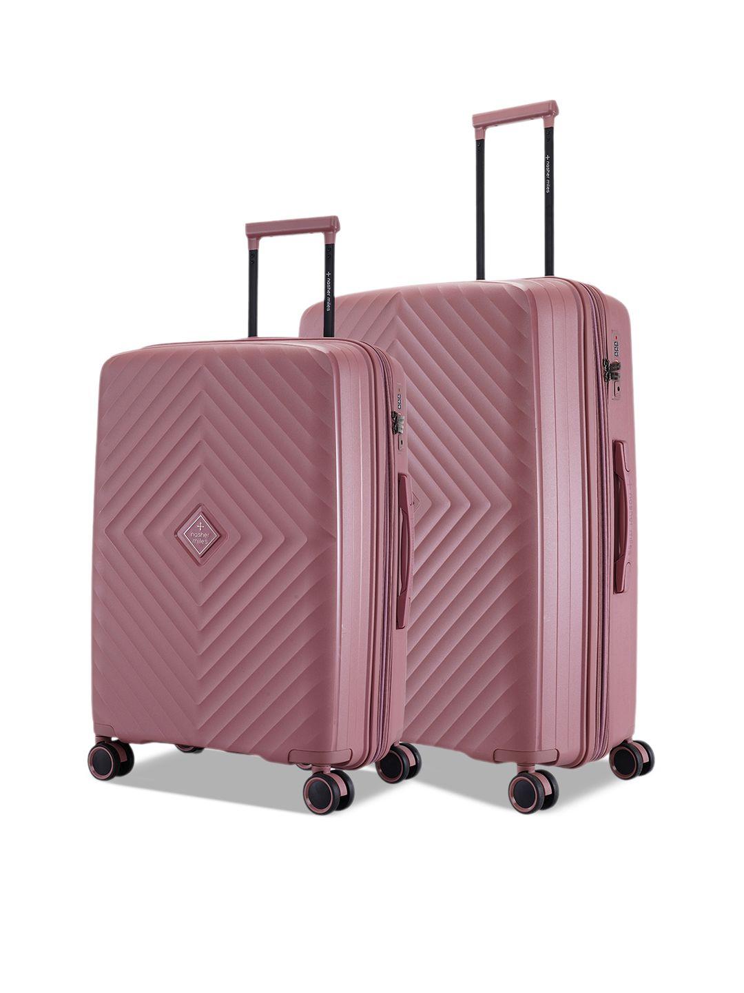 nasher miles set of 2 hard-sided textured trolley suitcases