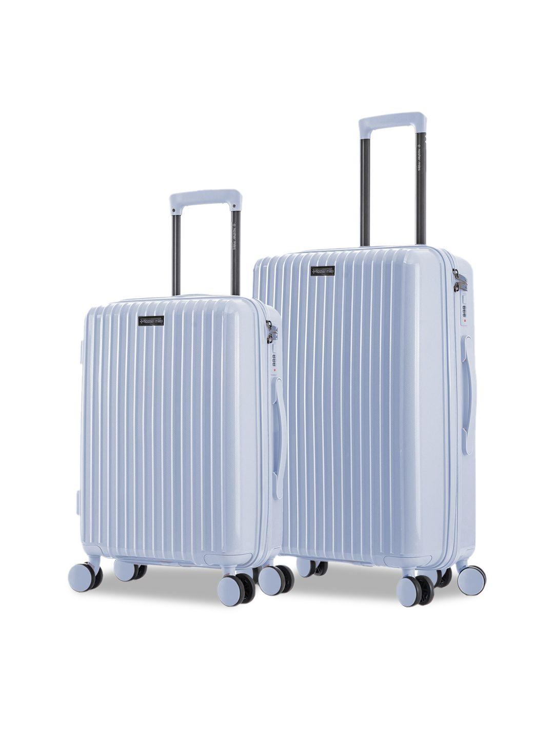 nasher miles set of 2 lavender-colored textured hard-sided trolley suitcases